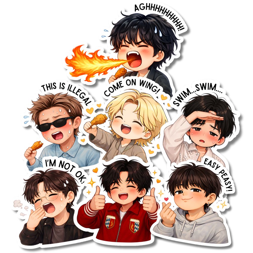BTS Hot Ones Wings Stickers