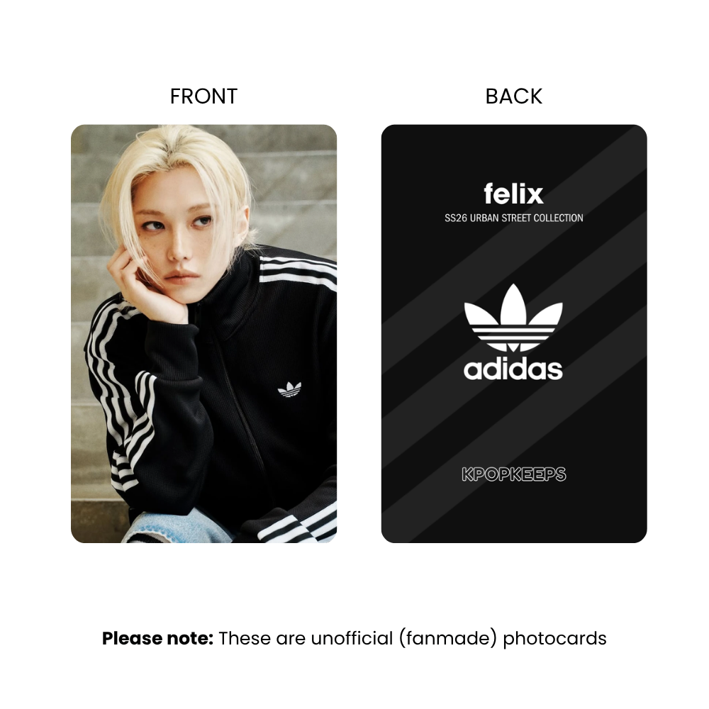 Stray Kids Felix x Adidas Photocard Set | K-Pop Collectible