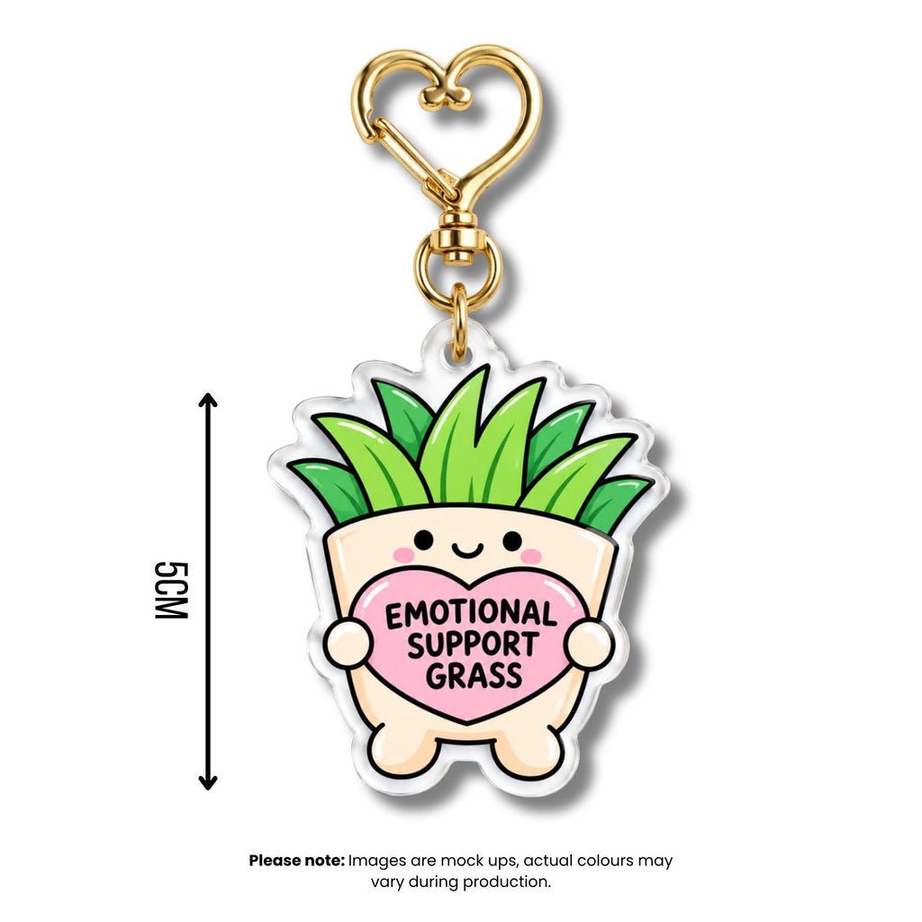 [PRE-ORDER] Emotional Support Grass Acrylic Keychain