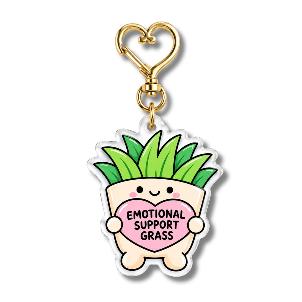 [PRE-ORDER] Emotional Support Grass Acrylic Keychain